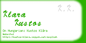 klara kustos business card